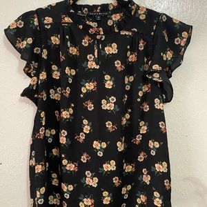 Black Floral Blouse